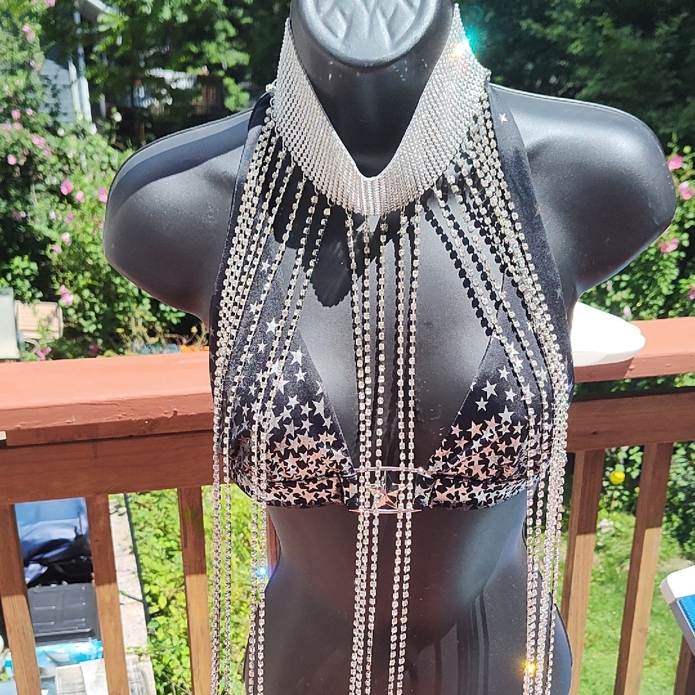 Silver Rhinestone Halter Top - Picture 6 of 8